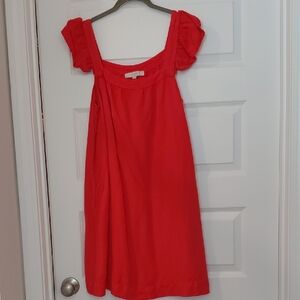 Bright Red Short-Sleeve Sundress